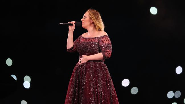 Adele performs at Melbourne’s Etihad Stadium in January. She told security off for asking fans to sit. (Pic: Graham Denholm/Getty)