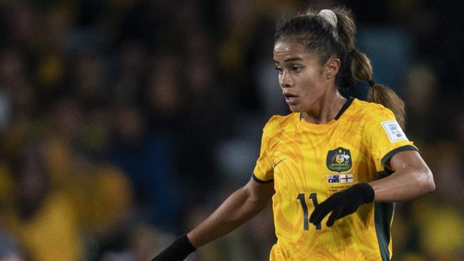 For Matildas star Mary Fowler, following in the footsteps of Sam Kerr seemed more likely than becoming the next Nicole Kidman. Picture: Richard Callis/MB Media/Getty Images