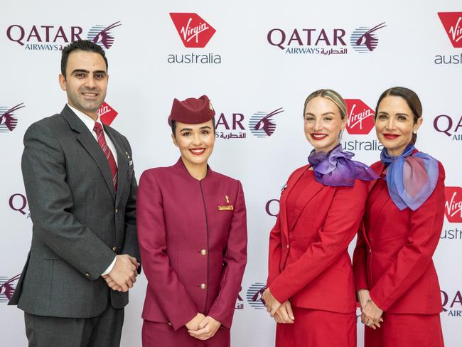 QATAR AIRWAYS AND VIRGIN AUSTRALIA CELEBRATE NEW STRATEGIC PARTNERSHIP AT BRISBANE AIRPORT LAUNCH EVENTPhoto - suppliedEscape 18 Sept 2022doc holiday