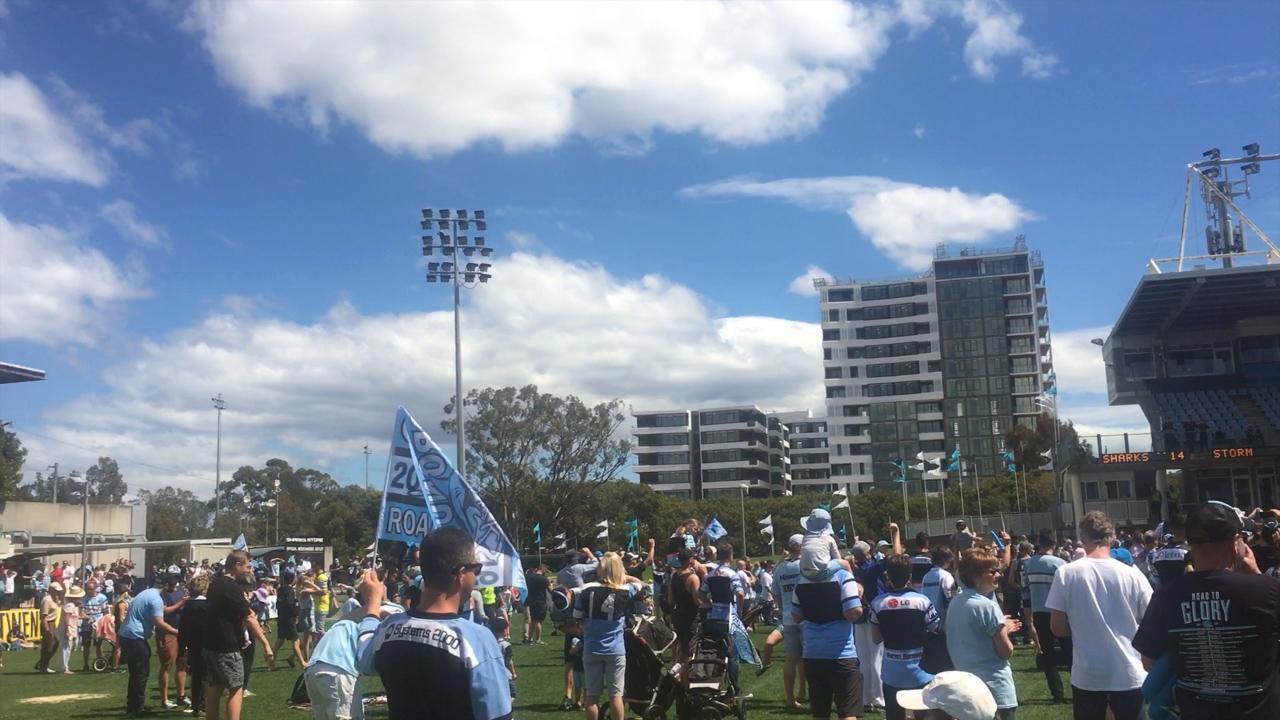 Sharks fans sing Up Up Cronulla