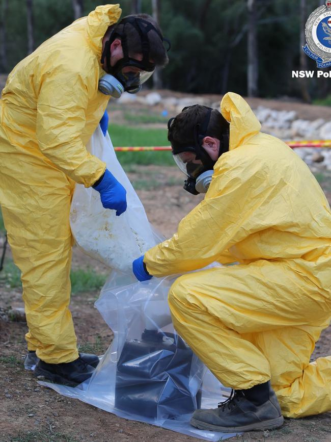 Officers bagging up evidence. Picture: Police Media