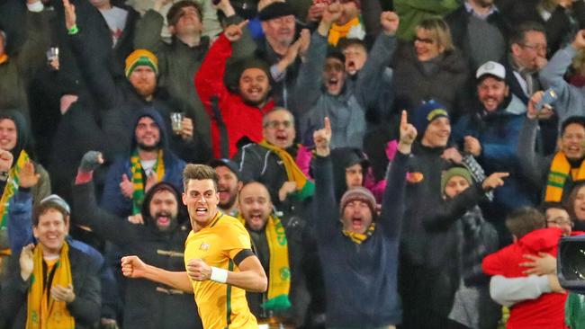 There was no time to celebrate Tomi Juric’s vital goal. (Scott Barbour/Getty Images)