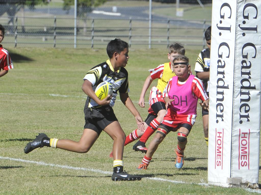 Action from the under-12 clash between South Grafton Rebels and Clarence Coast Magpies during round 1 of the 2020 Group 1 Junior Rugby League season at McKittrick Park on Saturday, July 18.