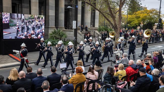 South Australians gathered at Parliament House, North Tce, to witness the Proclamation of the ascension of King Charles III. Picture: Tom Huntley