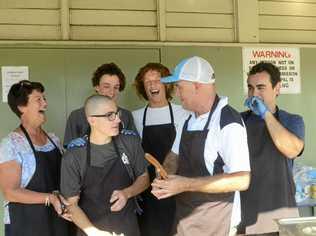 SAUSAGE TIME: The crew at Grafton High get cooking. Picture: Tim Jarrett