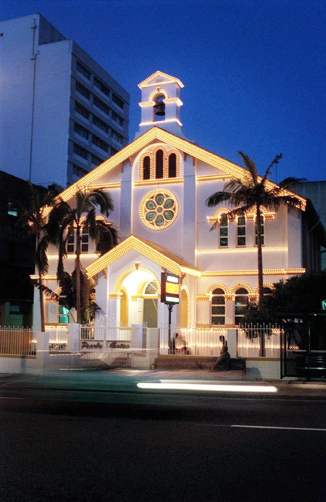 Exterior of the Heaven nightclub at Warner St, Fortitude Valley — the old Presbyterian church building in 1999. Picture: Giulio Saggin