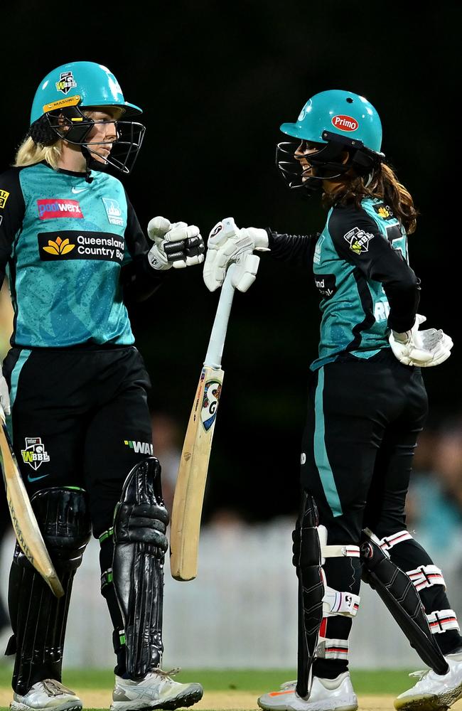 Georgia Redmayne and Jemimah Rodrigues led the way with the bat for Brisbane. Picture: Getty Images