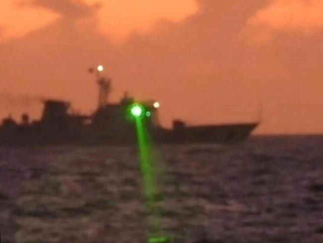 The military grade laser blinded one of the crew of the Philippine Coast Guard boat. Picture: Supplied