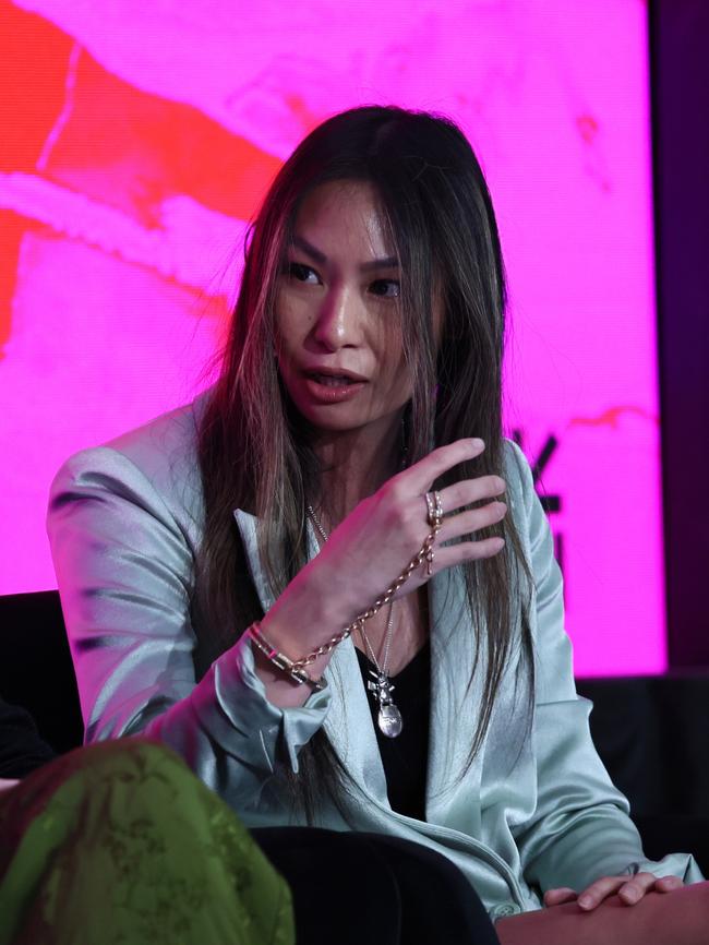 Lucy Guo speaking during the The View from 2050 panel discussion at SXSW London. Photo by Jack Taylor/Getty Images for SXSW London