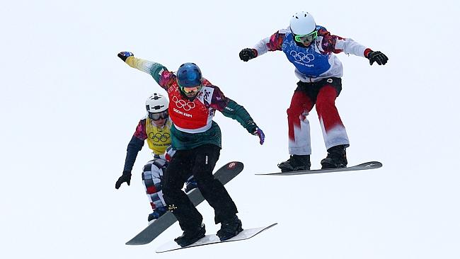 Australia’s Alex “Chumpy” Pullin finished below expectations in the snowboard cross. Pict