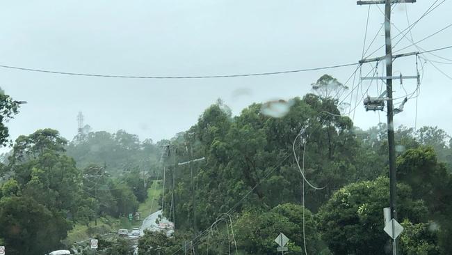 Fallen powerlines spotted on the Gold Coast last week. Picture: Supplied