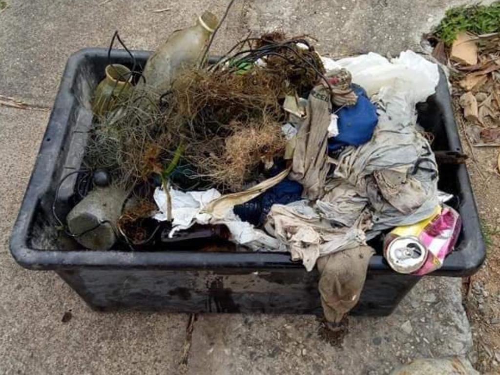 Environmental divers clean up the Gold Coast Seaway. This year they removed 1.75 tonnes from the waterways. Picture: supplied