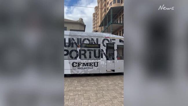 CFMEU advertising on Adelaide trams