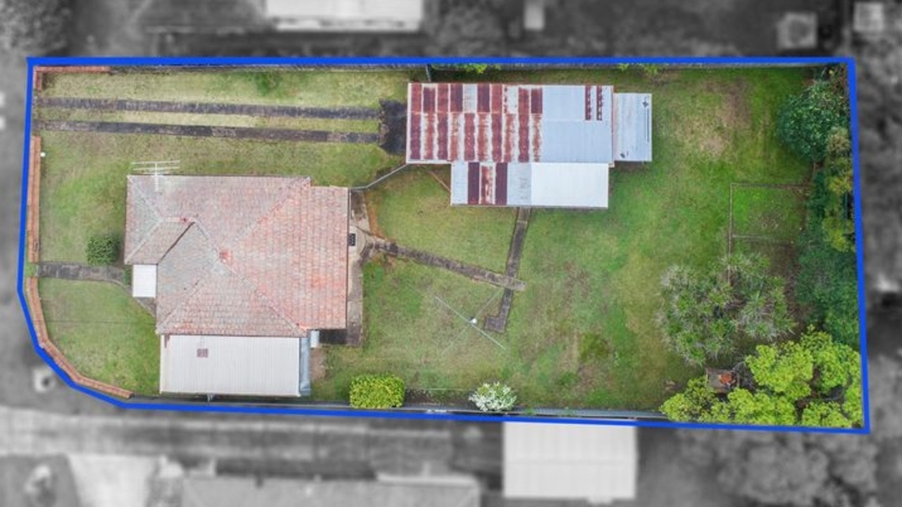 An aerial view of the 833sqm block.