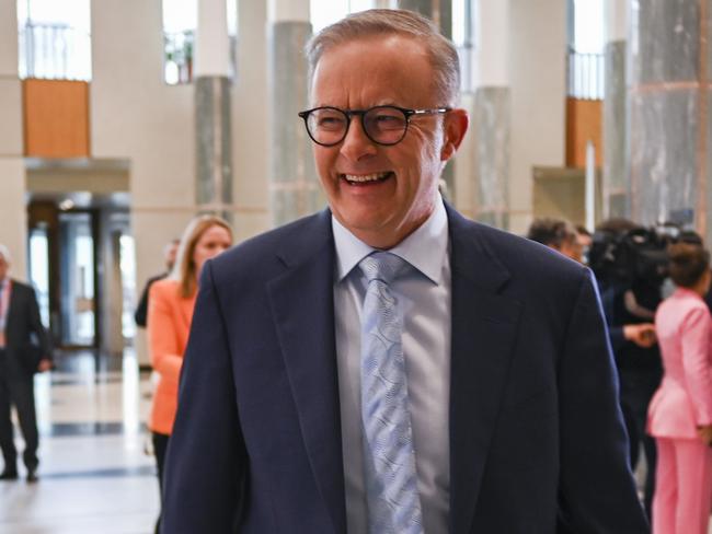 Anthony Albanese arrives at the Jobs and Skills Summit at Parliament House in Canberra on Friday. Picture: NCA NewsWire / Martin Ollman