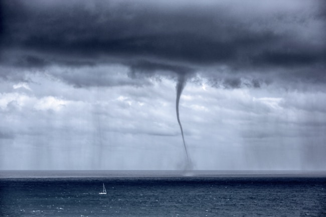 A waterspout off Mona Vale Headland in Sydney. Picture: Pamela Pauline