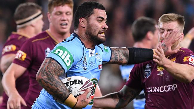 Andrew Fifita of the NSW Blues in action.
