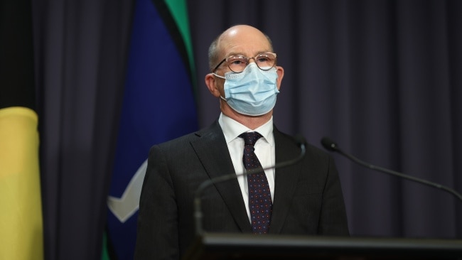 Chief Medical Officer Professor Paul Kelly earlier launched an impassioned plea for Australians to "take action" and wear face masks amid a surge in COVID-19 cases. Picture: NCA NewsWire / Gary Ramage