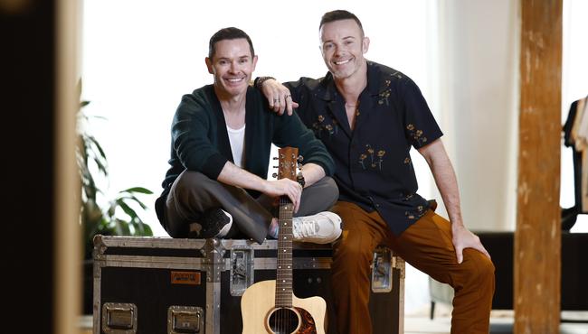 Pictured at Sony Music in Pyrmont Sydney are brothers Mike Tierney and Andrew Tierney, from the Tierney Brothers. Picture: Richard Dobson