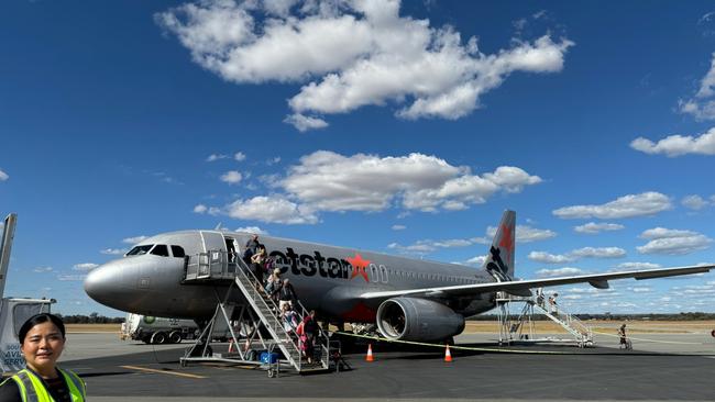 The Sydney to Busselton flight, arriving at the airport. Picture: Kerry Heaney