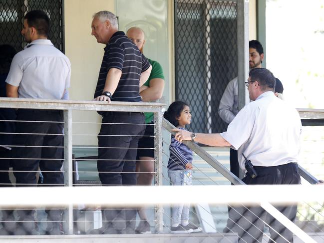 DARWIN, AUSTRALIA - AUGUST 30: The Tamil family are removed from a secure apartment section at the Mercure Hotel in Darwin on August 30, 2019 in Darwin, Australia. The family were removed from a deportation flight to Sri Lanka following a last minute injunction on Friday. The youngest of the Australian-born children, two-year-old Tharunicaa, will now have her deportation case heard on Wednesday, 4 September after her lawyers argued that no assessment has been conducted by any Australian official as to whether the youngest child is owed protection obligation.  (Photo by Darrian Traynor/Getty Images)