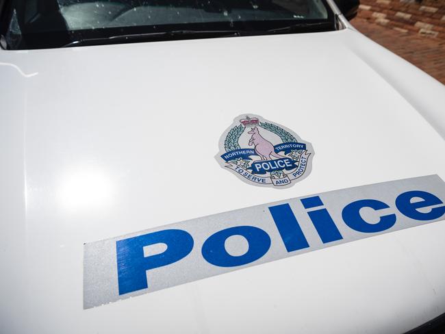 Northern Territory Police signage on a police ute in Alice Springs, Saturday, February 4, 2023. Picture: Kevin Farmer