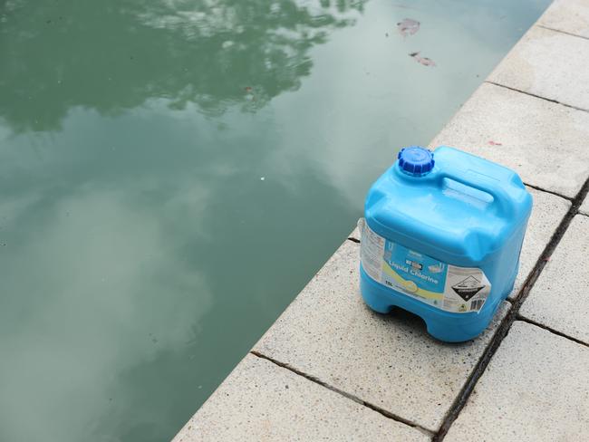Sydney Water would not allow waste management workers to drain the pool, instead asking Katie to find a private contractor and send the water company a receipt for reimbursement. Picture: Tim Hunter.