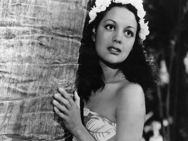 History: Publicity still from 1935 film Mutiny on the Bounty showing Movita Castaneda as Tehani.