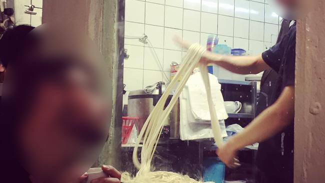 The restaurant is famous for its look-in kitchen, where chefs can be seen making noodles by hand. Picture: Instagram