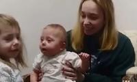 Family shares the incredible moment their baby hears her big sister’s voice