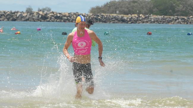 Action from the Queensland Youth Surf Life Saving Championships on February 17.