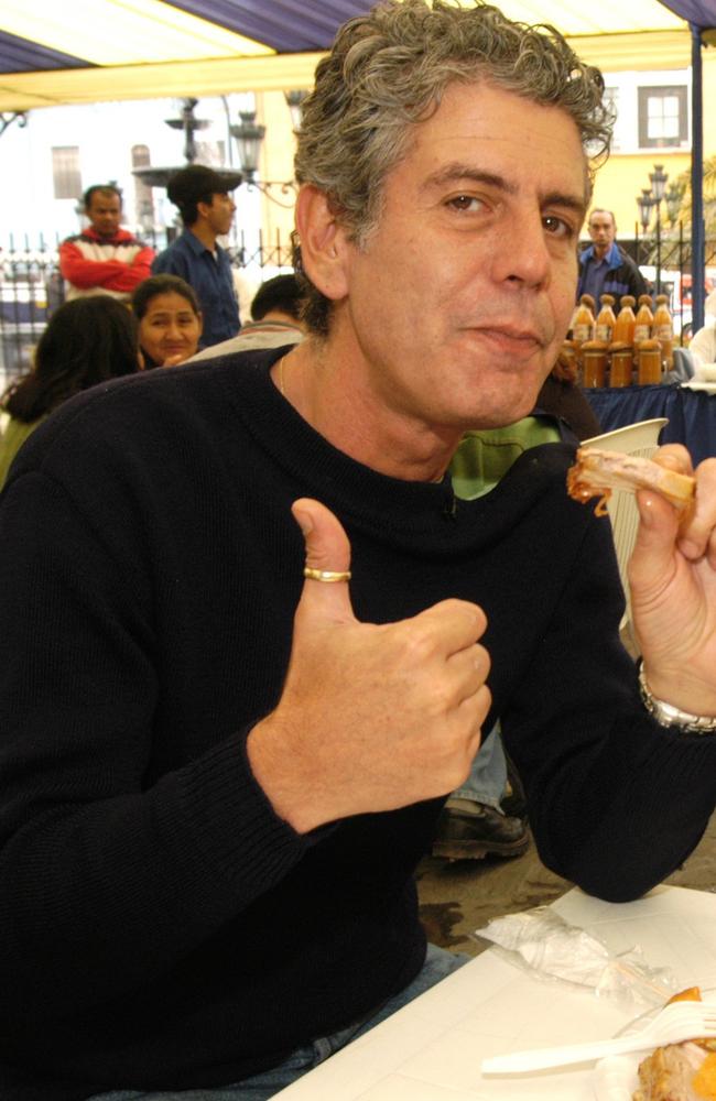 Anthony Bourdain in a scene from his former show, No Reservations.