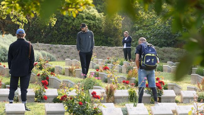 The Australian cricket team visited Gallipoli on route to England for the World Cup.