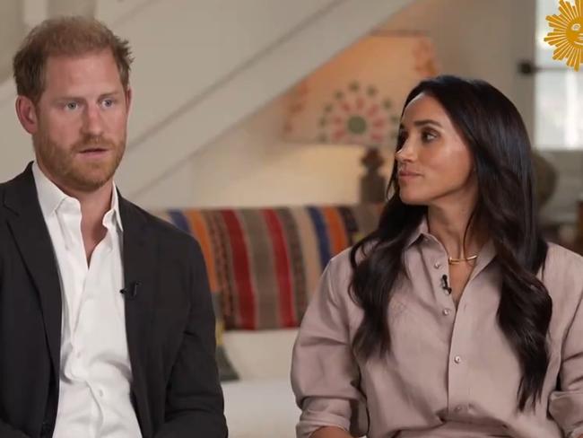 The Duchess of Sussex sat down with Prince Harry for a candid CBS interview. Picture: CBS Sunday Morning