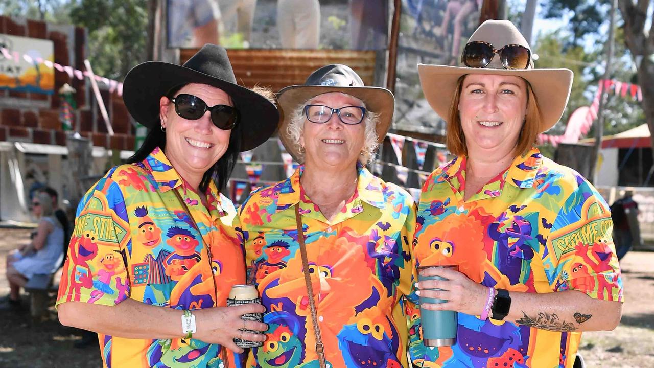 Kylie Bailey, Naomi Burness and Helen Wyvill at the Gympie Muster. Picture: Patrick Woods.