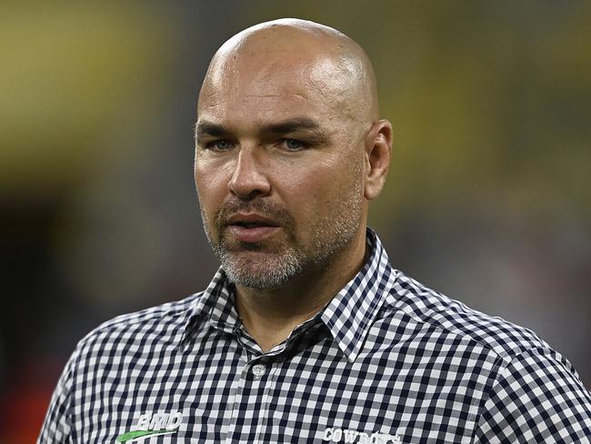 TOWNSVILLE, AUSTRALIA - APRIL 07: Cowboys coach Todd Payten looks on during the round five NRL match between North Queensland Cowboys and Gold Coast Titans at Qld Country Bank Stadium, on April 07, 2024, in Townsville, Australia. (Photo by Ian Hitchcock/Getty Images)