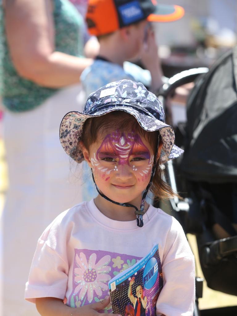 Hazel, 3, of Belmont after having her face painted. Picture: Mike Dugdale