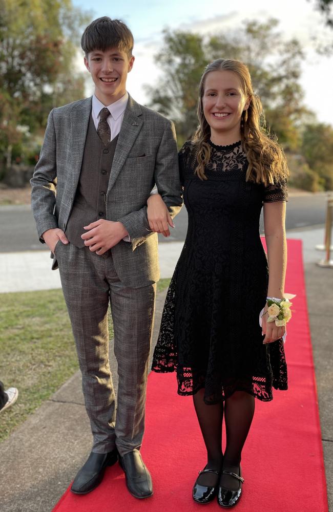 Aiden Marrington and partner Jemima at Cooloola Christian College's 2024 student formal on Thursday October 3, 2024.