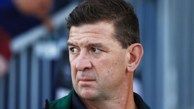 Rabbitohs head coach Jason Demetriou might be looking over his shoulder. (Photo by Jenny Evans/Getty Images)