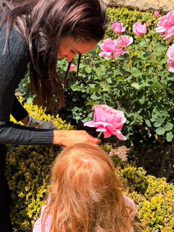 Meghan typically hides her childrens’ faces on social media. Picture: Instagram