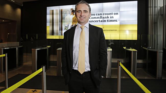 Matt Comyn at CBA’s Sydney office on Thursday Picture: Adam Yip