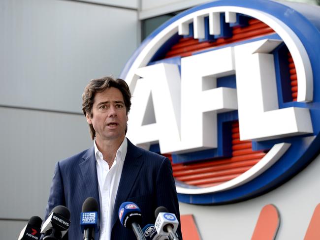 AFL Chief Executive Gillon McLachlan is expected to announce a significant departure from traditional scheduling. Picture: NCA NewsWire/Andrew Henshaw