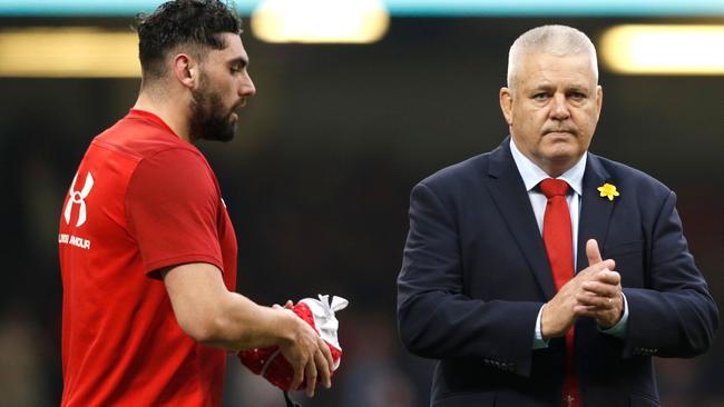 Warren Gatland. right, will be leaving the Wales job after the World Cup. Picture: AFP