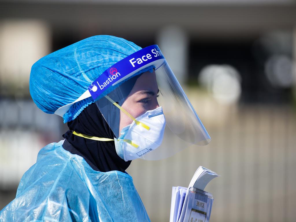 A nurse conducting Covid tests in Sydney. Picture: Gaye Gerard/NCA Newswire