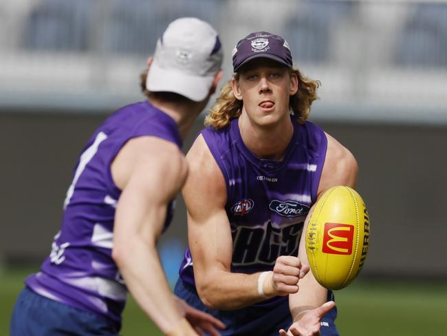 Sam De Koning at Cats training on Monday. Picture: Michael Klein