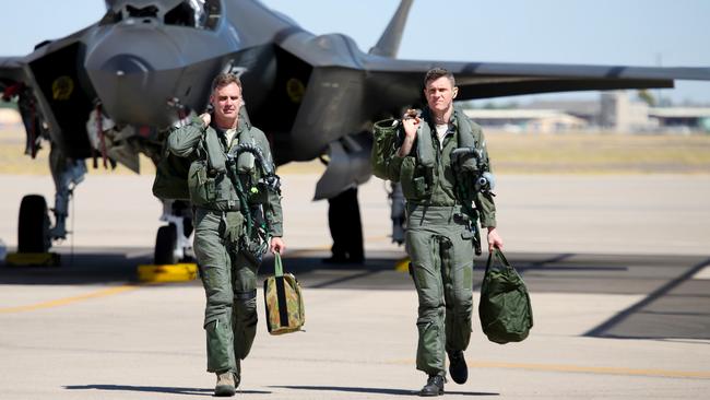 RAAF training in the F-35 multi-role fighters. Picture: Nathan Edwards