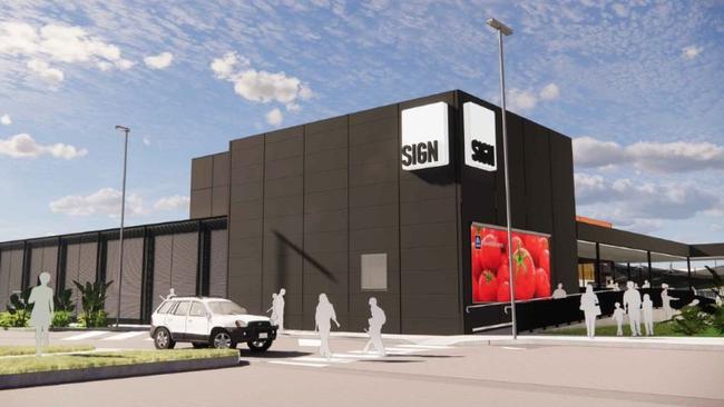 An Aldi supermarket is being built in the Stockland Rockhampton carpark.