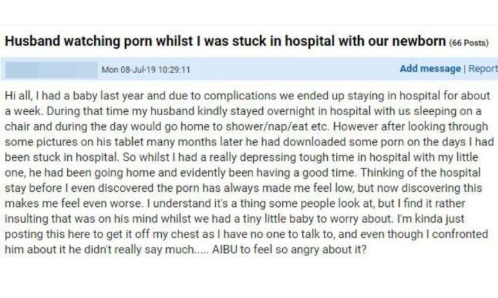 Newborn Babies Porn - Husband watches porn while wife is in hospital with newborn ...