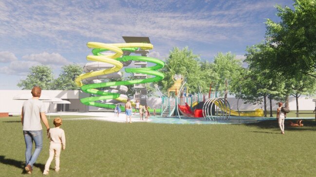 Artist’s impression of the new water slides.