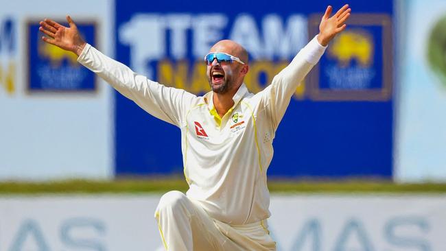 Nathan Lyon has bowled tirelessly in the series in Sri Lanka. Picture: AFP